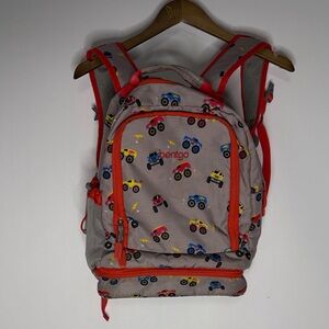 Bentgo Kids Backpack - Gray with monster truck Print